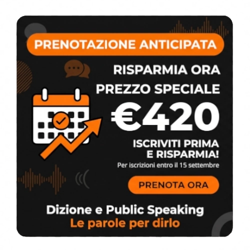 Corso di dizione a Perugia, prezzo speciale acquisto anticipato